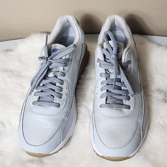 Nike Air Max 90 Ultra Essential Pure Platinum Stealth Sneaker-Size 7.5 - Picture 3 of 9